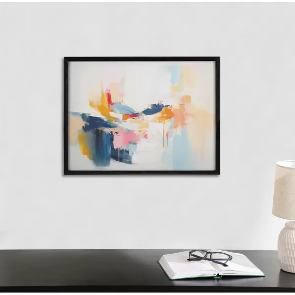 Kate and Laurel Abstract Coastal Blue Coral Framed Wall Art by The Creative Bunch Studio 12x16 Gold Modern Soft Beach Art for WallBlack  Elegant Coast