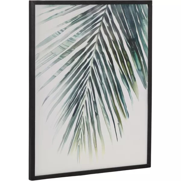 Kate and Laurel Abstract Coastal Blue Coral Framed Wall Art by The Creative Bunch Studio 12x16 Gold Modern Soft Beach Art for WallBlack  Palm
