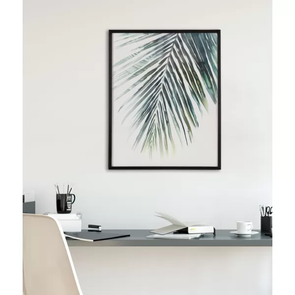 Kate and Laurel Abstract Coastal Blue Coral Framed Wall Art by The Creative Bunch Studio 12x16 Gold Modern Soft Beach Art for WallBlack  Palm