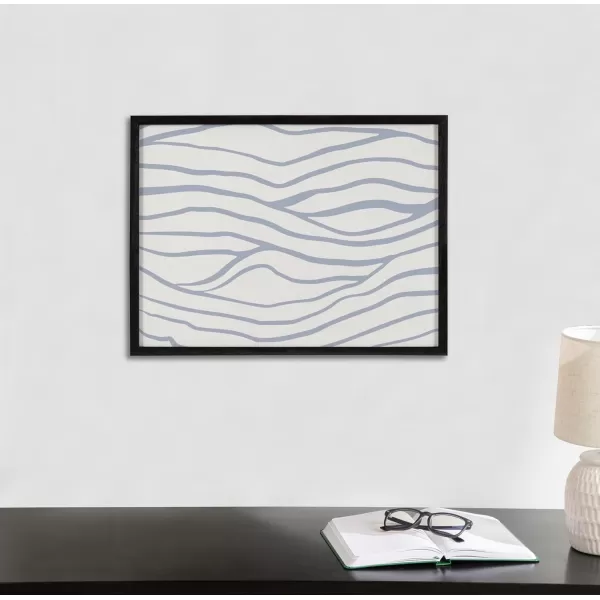 Kate and Laurel Abstract Coastal Blue Coral Framed Wall Art by The Creative Bunch Studio 12x16 Gold Modern Soft Beach Art for WallBlack  Waves
