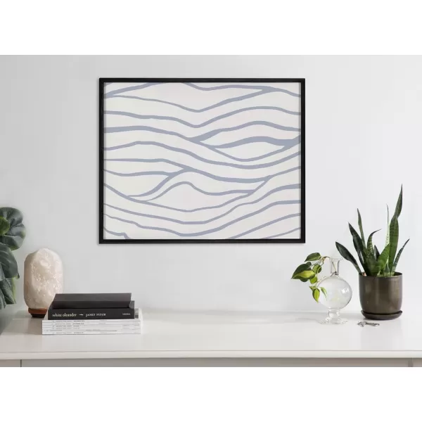 Kate and Laurel Abstract Coastal Blue Coral Framed Wall Art by The Creative Bunch Studio 12x16 Gold Modern Soft Beach Art for WallBlack  Waves
