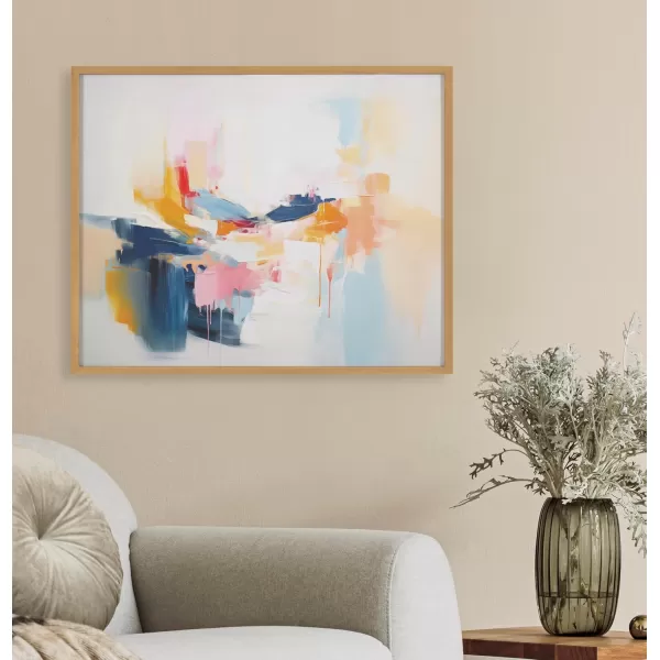 Kate and Laurel Abstract Coastal Blue Coral Framed Wall Art by The Creative Bunch Studio 12x16 Gold Modern Soft Beach Art for WallGold  Elegant Coast