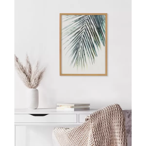 Kate and Laurel Abstract Coastal Blue Coral Framed Wall Art by The Creative Bunch Studio 12x16 Gold Modern Soft Beach Art for WallGold  Palm