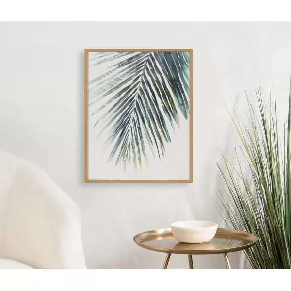 Kate and Laurel Abstract Coastal Blue Coral Framed Wall Art by The Creative Bunch Studio 12x16 Gold Modern Soft Beach Art for WallGold  Palm