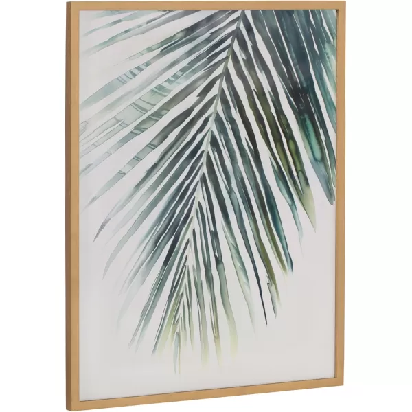Kate and Laurel Abstract Coastal Blue Coral Framed Wall Art by The Creative Bunch Studio 12x16 Gold Modern Soft Beach Art for WallGold  Palm