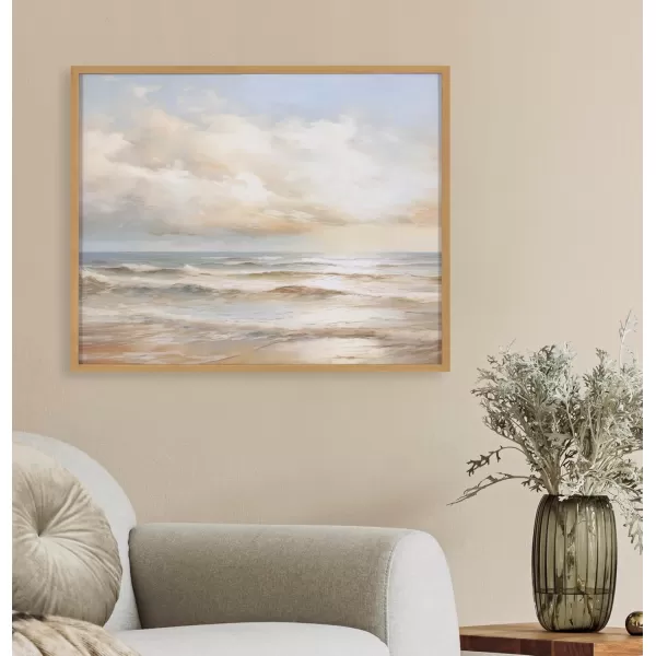 Kate and Laurel Abstract Coastal Blue Coral Framed Wall Art by The Creative Bunch Studio 12x16 Gold Modern Soft Beach Art for WallGold  Sunset