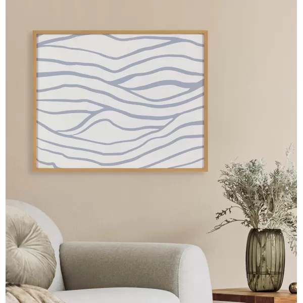 Kate and Laurel Abstract Coastal Blue Coral Framed Wall Art by The Creative Bunch Studio 12x16 Gold Modern Soft Beach Art for WallGold  Waves