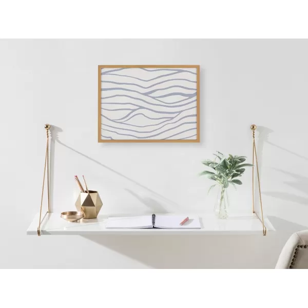 Kate and Laurel Abstract Coastal Blue Coral Framed Wall Art by The Creative Bunch Studio 12x16 Gold Modern Soft Beach Art for WallGold  Waves