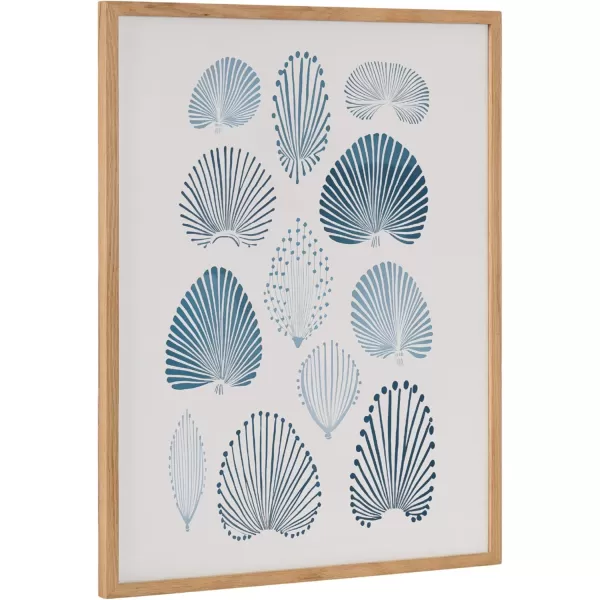 Kate and Laurel Abstract Coastal Blue Coral Framed Wall Art by The Creative Bunch Studio 12x16 Gold Modern Soft Beach Art for WallNatural  Blue Coral