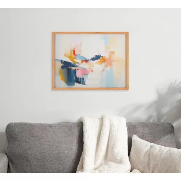 Kate and Laurel Abstract Coastal Blue Coral Framed Wall Art by The Creative Bunch Studio 12x16 Gold Modern Soft Beach Art for WallNatural  Elegant Coast