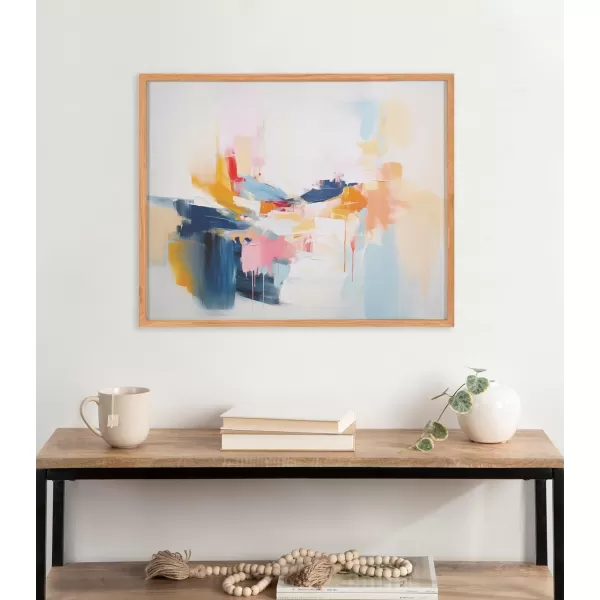 Kate and Laurel Abstract Coastal Blue Coral Framed Wall Art by The Creative Bunch Studio 12x16 Gold Modern Soft Beach Art for WallNatural  Elegant Coast