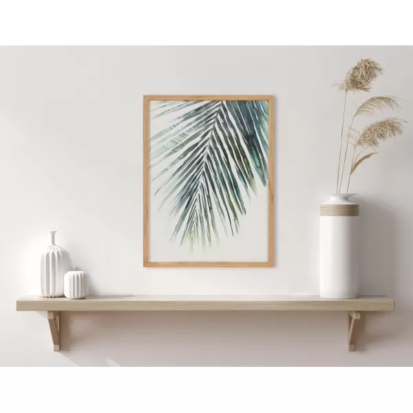 Kate and Laurel Abstract Coastal Blue Coral Framed Wall Art by The Creative Bunch Studio 12x16 Gold Modern Soft Beach Art for WallNatural  Palm
