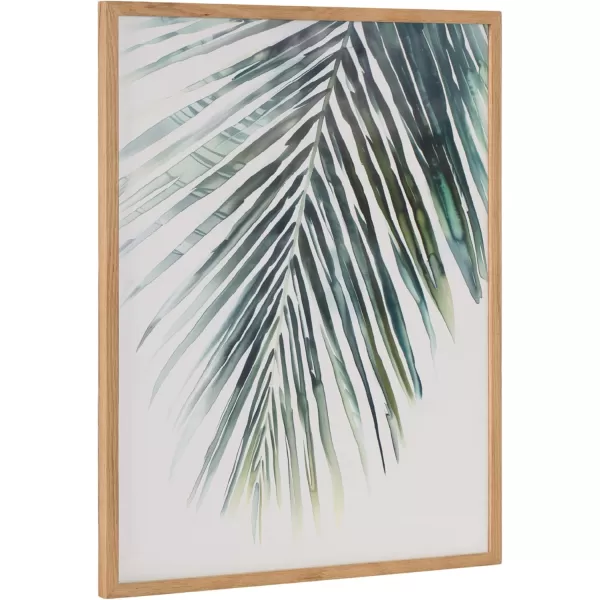 Kate and Laurel Abstract Coastal Blue Coral Framed Wall Art by The Creative Bunch Studio 12x16 Gold Modern Soft Beach Art for WallNatural  Palm