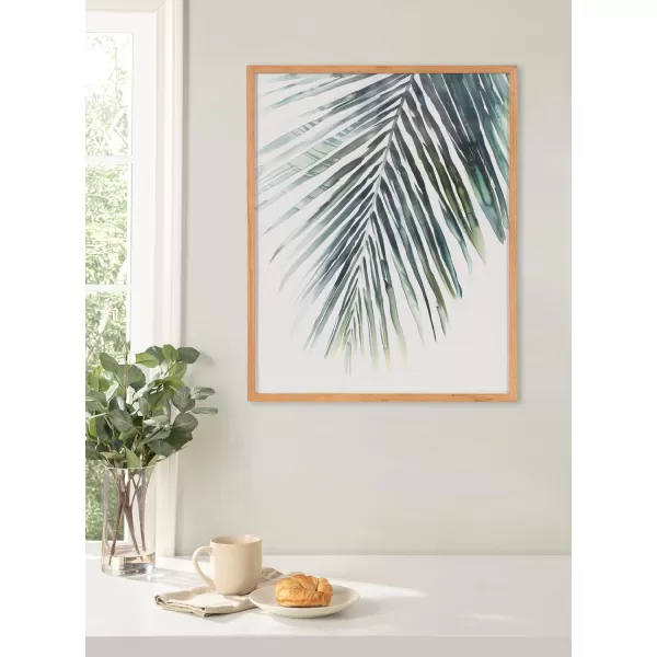 Kate and Laurel Abstract Coastal Blue Coral Framed Wall Art by The Creative Bunch Studio 12x16 Gold Modern Soft Beach Art for WallNatural  Palm