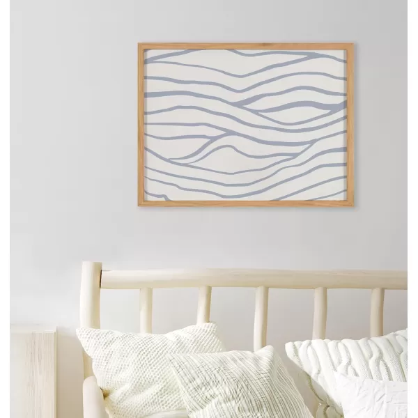 Kate and Laurel Abstract Coastal Blue Coral Framed Wall Art by The Creative Bunch Studio 12x16 Gold Modern Soft Beach Art for WallNatural  Waves