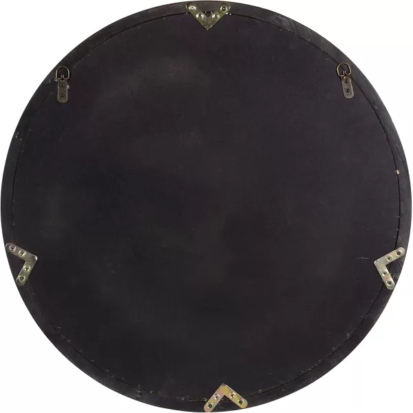 Kate and Laurel Ballez Boho Shiplap Wood Plank Art Plaque 28  Inch Diameter Multicolored Decorative Rustic Round Wooden Art for WallRustic BrownBlack