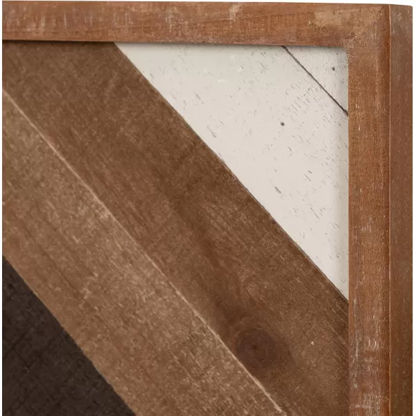Kate and Laurel Ballez Coastal Geometric Wood Art Set Set of 3 Light Multicolored Decorative Pieced Wooden Plaque Collection for WallBrown