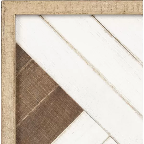 Kate and Laurel Ballez Coastal Geometric Wood Art Set Set of 3 Light Multicolored Decorative Pieced Wooden Plaque Collection for WallLight Brown