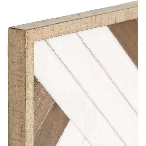 Kate and Laurel Ballez Coastal Geometric Wood Art Set Set of 3 Light Multicolored Decorative Pieced Wooden Plaque Collection for WallLight Brown