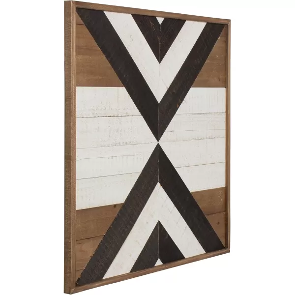 Kate and Laurel Baralt Shiplap Wood Plank Art Black White and Rustic Brown