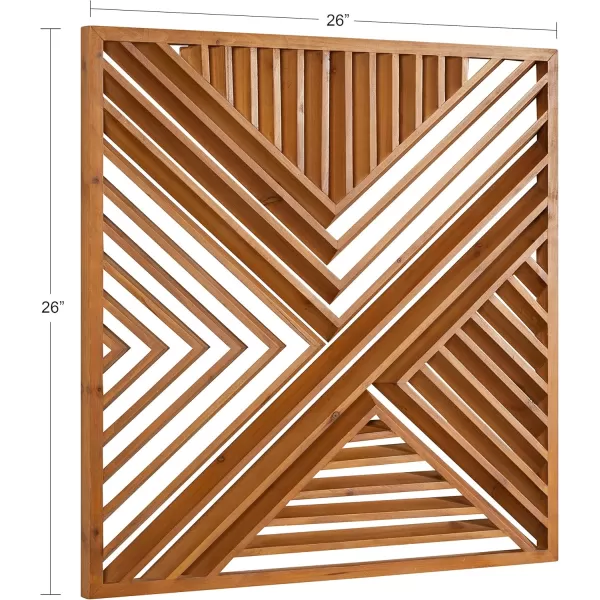 Kate and Laurel Barreda Decorative Wood Wall Plaque 26 x 26 Natural Wood Rustic Square Wooden Art for Wall