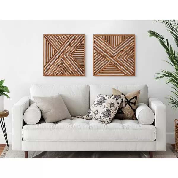 Kate and Laurel Barreda Decorative Wood Wall Plaque 26 x 26 Natural Wood Rustic Square Wooden Art for Wall