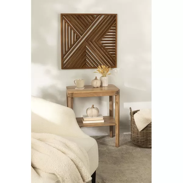 Kate and Laurel Barreda Decorative Wood Wall Plaque 26 x 26 Natural Wood Rustic Square Wooden Art for Wall