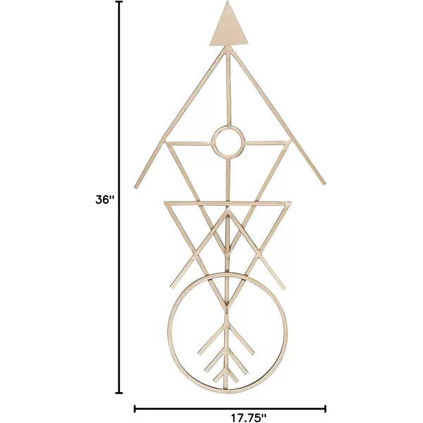 Kate and Laurel Benta Modern Arrow Metal Wall Art Plaque GoldGold