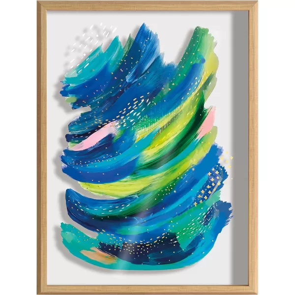 Kate and Laurel Blake Bright Abstract 2 Framed Printed Glass Wall Art by Jessi Raulet of Ettavee 18x24 Natural Colorful Abstract for Wall