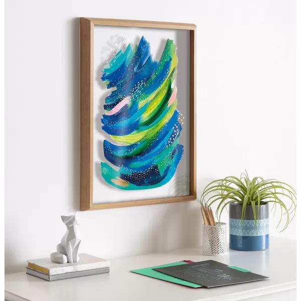 Kate and Laurel Blake Bright Abstract 2 Framed Printed Glass Wall Art by Jessi Raulet of Ettavee 18x24 Natural Colorful Abstract for Wall