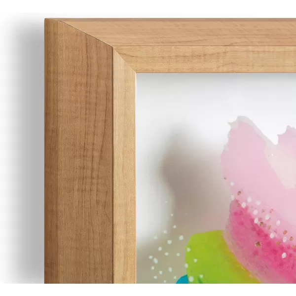 Kate and Laurel Blake Bright Abstract Framed Printed Glass Art by Jessi Raulet of EttaVee 18x24 Natural Beautiful Modern Glass Wall Art for HomeNatural