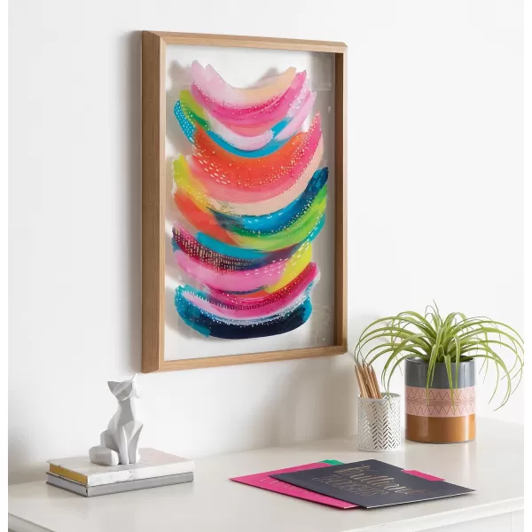 Kate and Laurel Blake Bright Abstract Framed Printed Glass Art by Jessi Raulet of EttaVee 18x24 Natural Beautiful Modern Glass Wall Art for HomeNatural