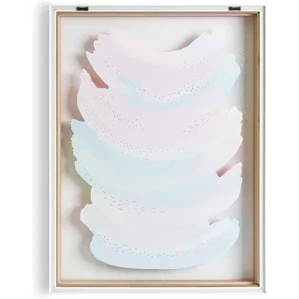 Kate and Laurel Blake Bright Abstract Framed Printed Glass Art by Jessi Raulet of EttaVee 18x24 Natural Beautiful Modern Glass Wall Art for HomeNatural