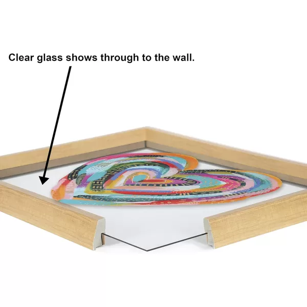 Kate and Laurel Blake Labyrinth Heart Framed Printed Glass Wall Art by Jessi Raulet of Ettavee 18x24 Natural Decorative Rainbow Heart Art for Wall