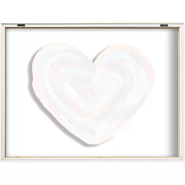 Kate and Laurel Blake Labyrinth Heart Framed Printed Glass Wall Art by Jessi Raulet of Ettavee 18x24 Natural Decorative Rainbow Heart Art for Wall