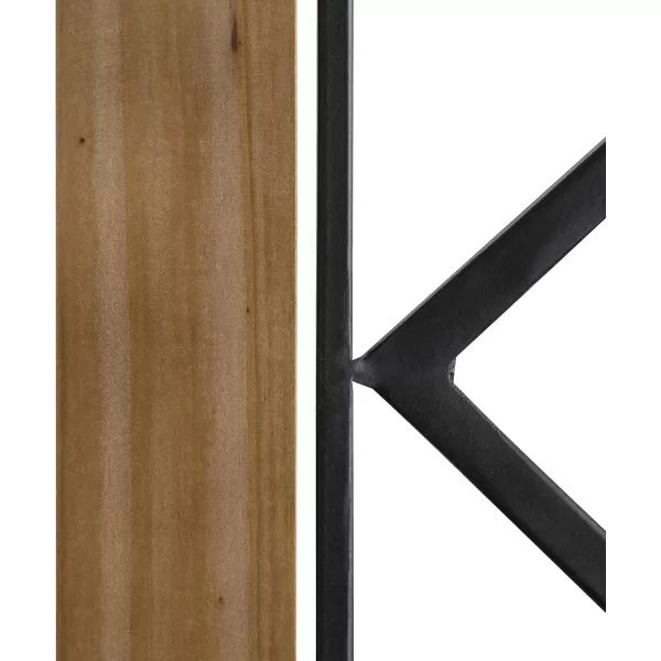 Kate and Laurel Brenham Rustic Windowpane Panel Wood and Metal Wall Plaques Set of 2 Rustic Brown and Black Chic Farmhouse Wall Decor