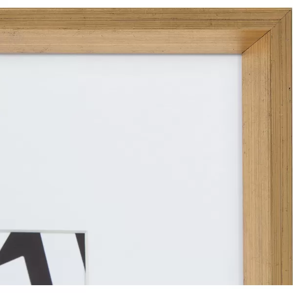 Kate and Laurel Calter 6 Framed Modern Black and White Geometric Abstract Art Prints BlackGold