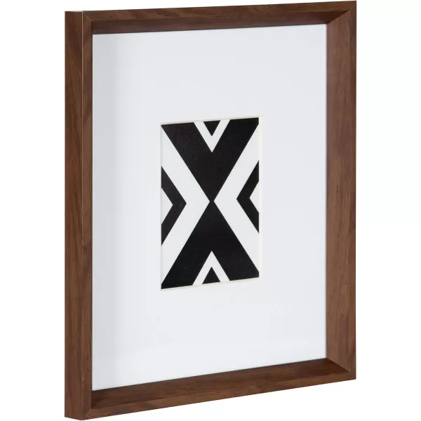 Kate and Laurel Calter 6 Framed Modern Black and White Geometric Abstract Art Prints BlackWalnut Brown