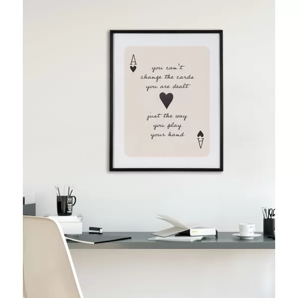 Kate and Laurel Coquette Preppy Retro Girly Red Pink Bow Cherries Framed Wall Art by The Creative Bunch Studio 12x16 Gold Cute Hair Bow Art for WallBlack  Ace of Hearts
