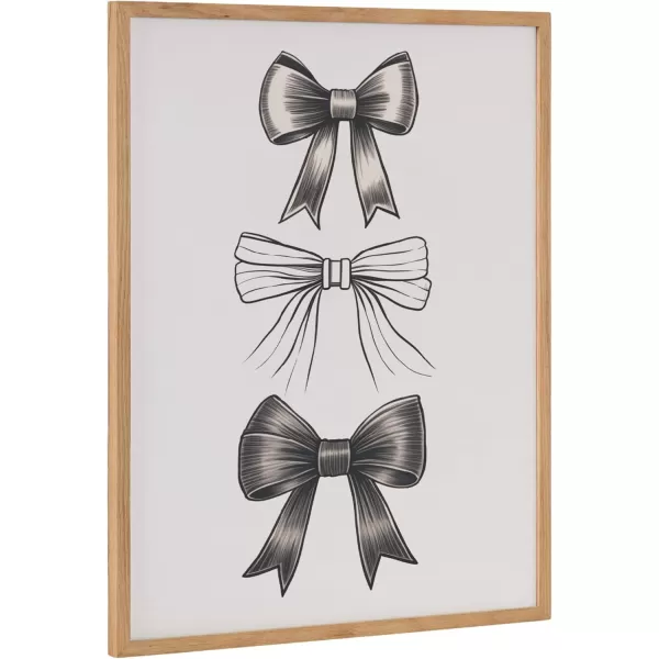 Kate and Laurel Coquette Preppy Retro Girly Red Pink Bow Cherries Framed Wall Art by The Creative Bunch Studio 12x16 Gold Cute Hair Bow Art for WallNatural  Black Bows