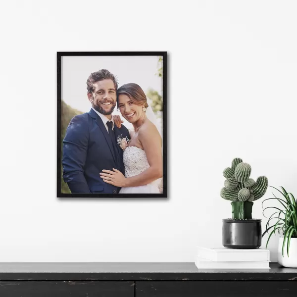 Kate and Laurel Custom Printed Framed Wall Art 20x16 Gold Personalized Wall Print with Your Photos for Bedroom or Living Room Gallery Wall Decor  Customizable Photo PrintsBlack