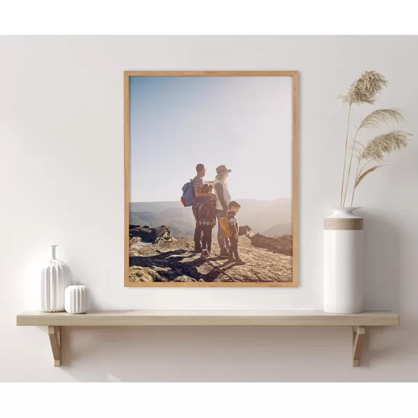 Kate and Laurel Custom Printed Framed Wall Art 20x16 Gold Personalized Wall Print with Your Photos for Bedroom or Living Room Gallery Wall Decor  Customizable Photo PrintsNatural