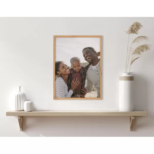 Kate and Laurel Custom Printed Framed Wall Art 20x16 Gold Personalized Wall Print with Your Photos for Bedroom or Living Room Gallery Wall Decor  Customizable Photo PrintsNatural