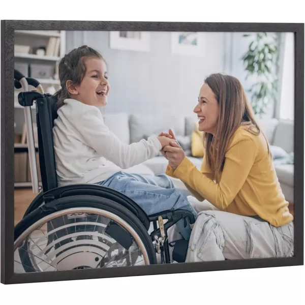 Kate and Laurel Custom Printed Framed Wall Art 20x16 Gold Personalized Wall Print with Your Photos for Bedroom or Living Room Gallery Wall Decor  Customizable Photo PrintsBlack