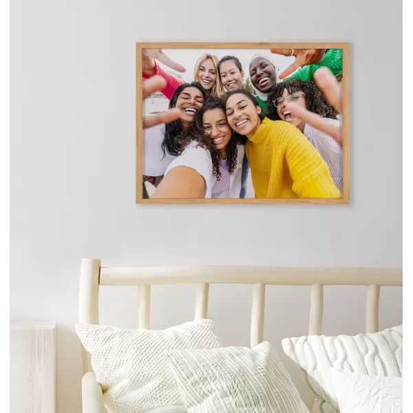 Kate and Laurel Custom Printed Framed Wall Art 20x16 Gold Personalized Wall Print with Your Photos for Bedroom or Living Room Gallery Wall Decor  Customizable Photo PrintsNatural