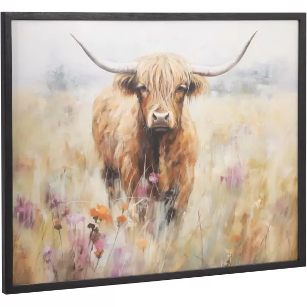 Kate and Laurel Cute Deer Wearing Glasses Framed Wall Art by The Creative Bunch Studio 12x16 Black Adorable Animal Art for WallBlack  Cow Flower Field