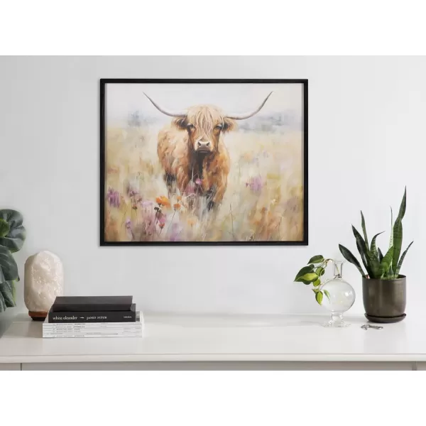 Kate and Laurel Cute Deer Wearing Glasses Framed Wall Art by The Creative Bunch Studio 12x16 Black Adorable Animal Art for WallBlack  Cow Flower Field