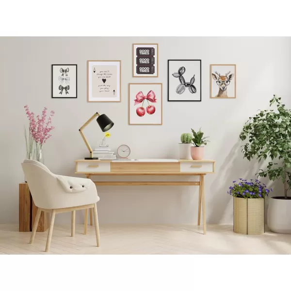 Kate and Laurel Cute Deer Wearing Glasses Framed Wall Art by The Creative Bunch Studio 12x16 Black Adorable Animal Art for WallBlack  Deer Glasses