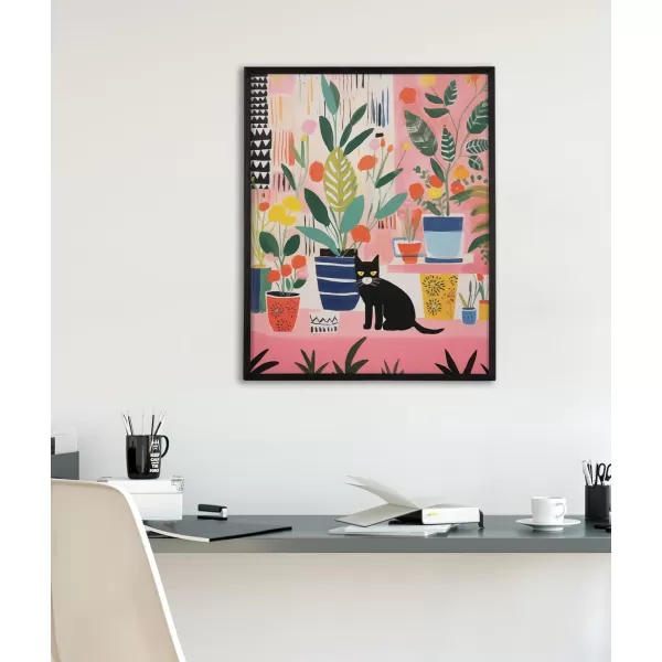 Kate and Laurel Cute Deer Wearing Glasses Framed Wall Art by The Creative Bunch Studio 12x16 Black Adorable Animal Art for WallBlack  Kitty