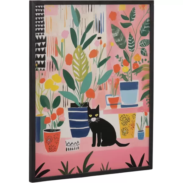 Kate and Laurel Cute Deer Wearing Glasses Framed Wall Art by The Creative Bunch Studio 12x16 Black Adorable Animal Art for WallBlack  Kitty